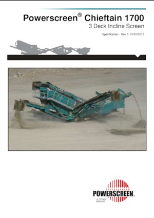 Installation de criblage mobile Powerscreen Chieftain 1700 3 Deck