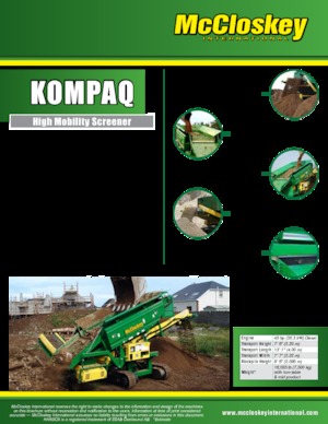 Installation de criblage mobile McCloskey Kompaq