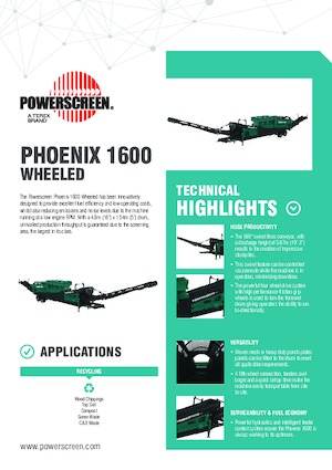 Tamiseurs mobiles avec tambour Powerscreen Phoenix 1600
