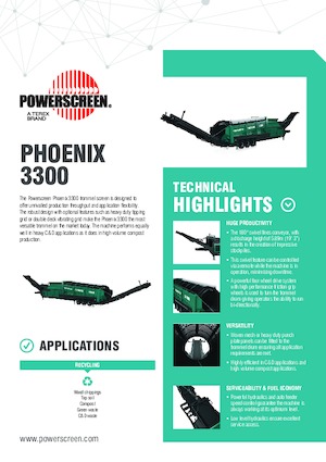 Tamiseurs mobiles avec tambour Powerscreen Phoenix 3300
