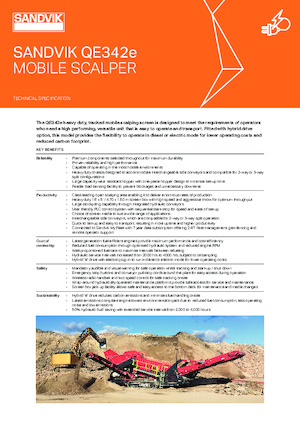 Installation de criblage mobile Sandvik QE342e