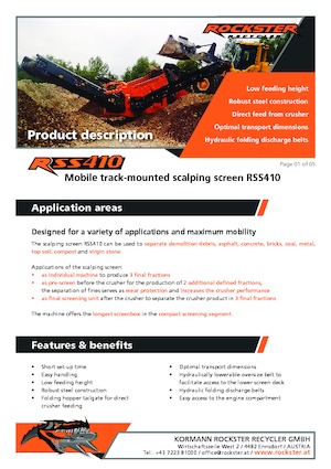 Installation de criblage mobile Rockster RSS410