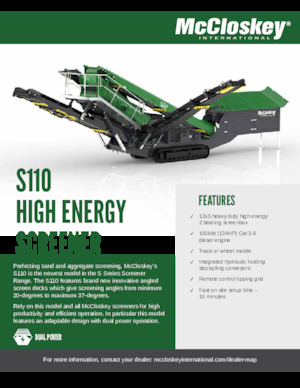 Installation de criblage mobile McCloskey S110