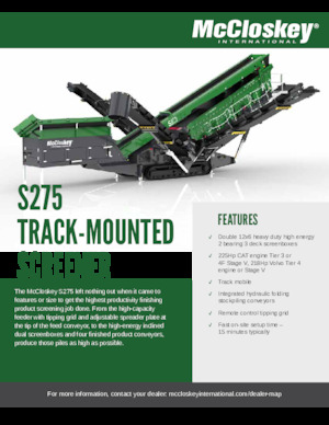 Installation de criblage mobile McCloskey S275