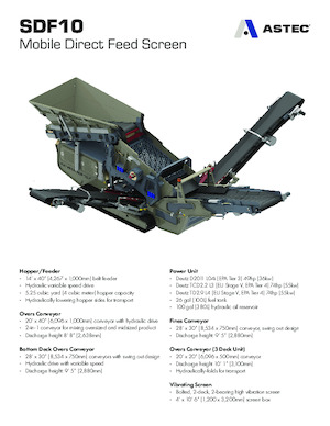 Installation de criblage mobile Astec SDF10