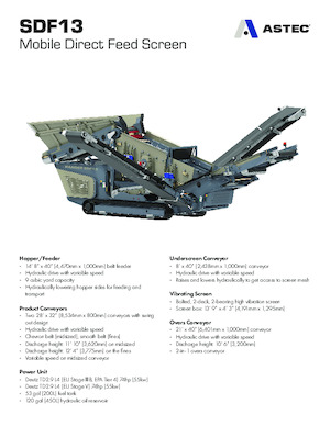 Installation de criblage mobile Astec SDF13