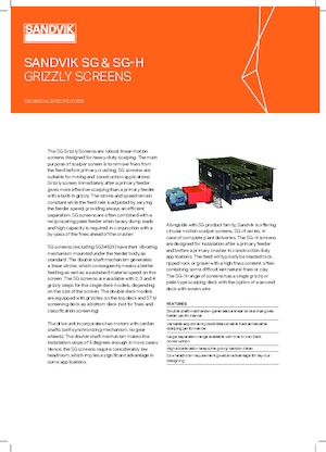 Installation de criblage mobile Sandvik SG1841