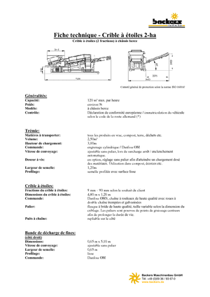 Installation de criblage mobile Backers 2-ha