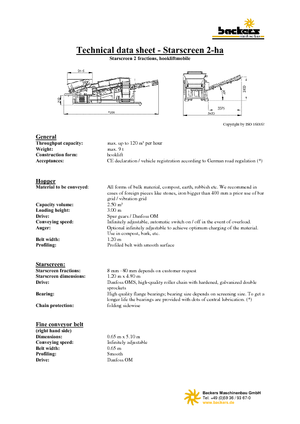 Installation de criblage mobile Backers 2-ha