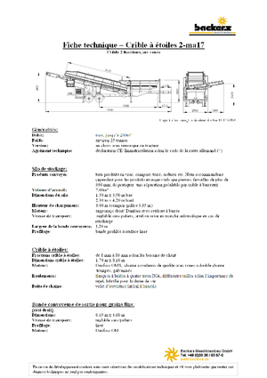 Installation de criblage mobile Backers Sternsieb 2-ma17