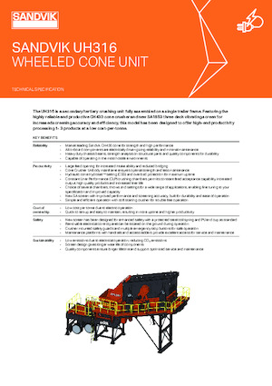 Installation de criblage mobile Sandvik UH316