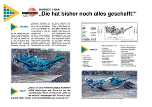 Installation de criblage mobile Powerscreen Warrior 1400 X