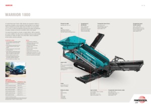 Installation de criblage mobile Powerscreen Warrior 1800