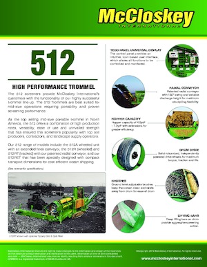 Tamiseurs mobiles avec tambour McCloskey 512RET