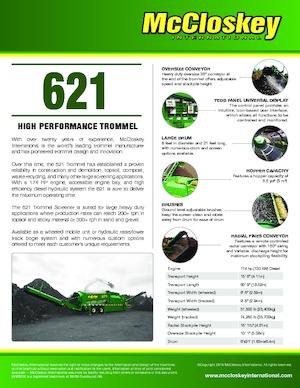 Tamiseurs mobiles avec tambour McCloskey 621RE