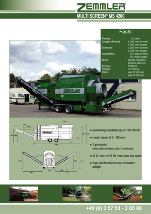 Tamiseurs mobiles avec tambour Zemmler MS 4200