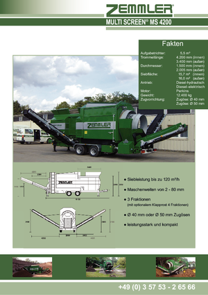 Tamiseurs mobiles avec tambour Zemmler MS 4200