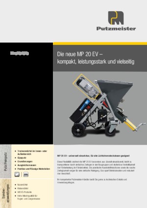 Pompes  mélangeuses à mortier Putzmeister MP 20 EV