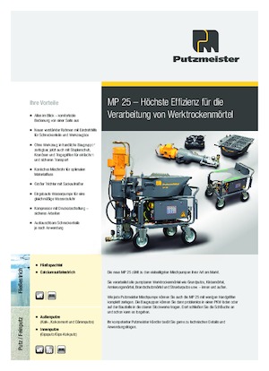 Pompes  mélangeuses à mortier Putzmeister MP 25 