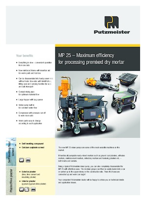 Pompes  mélangeuses à mortier Putzmeister MP 25 