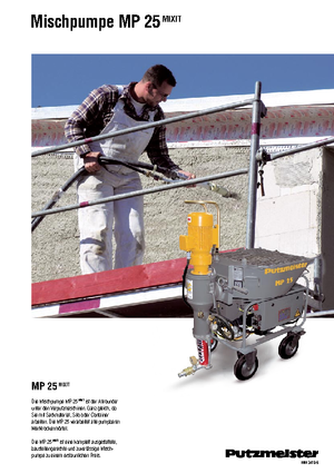Pompes  mélangeuses à mortier Putzmeister MP 25 Mixit JP-WP FMP 60