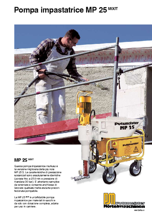 Pompes  mélangeuses à mortier Putzmeister MP 25 Mixit JP-WP FMP 60