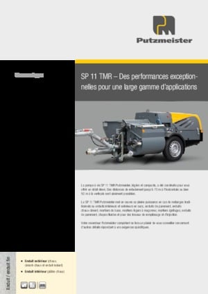 Pompes à vis sans fin Putzmeister SP 11 TMR