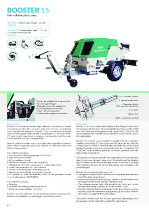Machines de pulvérisation et de transport de mortier Imer Booster 15