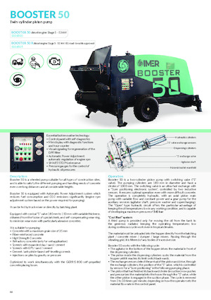 Machines de pulvérisation et de transport de mortier Imer Booster 50R