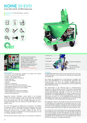 Machines de pulvérisation et de transport de mortier Imer Koine 35 Evo