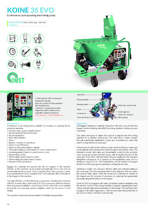 Machines de pulvérisation et de transport de mortier Imer Koine 35 G Evo