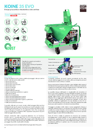 Machines de pulvérisation et de transport de mortier Imer Koine 35 Evo