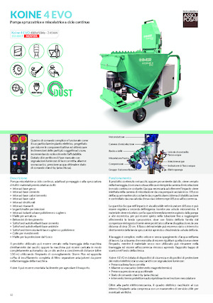 Machines de pulvérisation et de transport de mortier Imer Koine 4 Evo