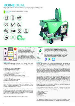 Machines de pulvérisation et de transport de mortier Imer Koine Dual