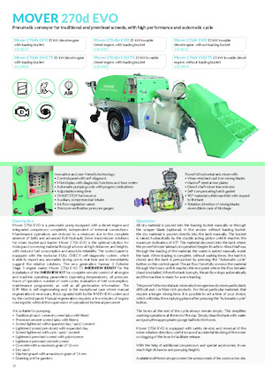 Machines de pulvérisation et de transport de mortier Imer Mover 270db Evo