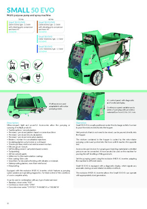 Machines de pulvérisation et de transport de mortier Imer Small 50 Evo