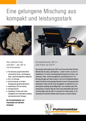 Pompes  mélangeuses à mortier Putzmeister CM 15