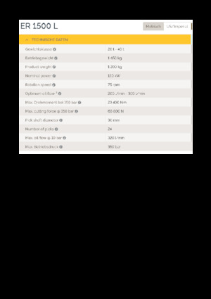 Têtes de fraisage montables (hydr.) Epiroc ER 1500L