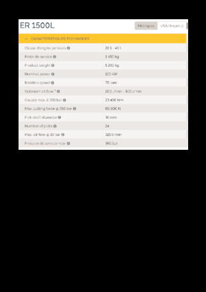 Têtes de fraisage montables (hydr.) Epiroc ER 1500L