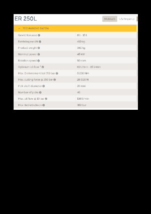 Têtes de fraisage montables (hydr.) Epiroc ER 250L