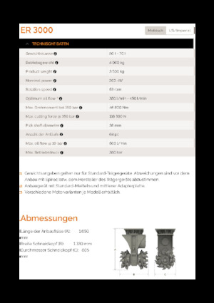 Têtes de fraisage montables (hydr.) Erkat ER 3000