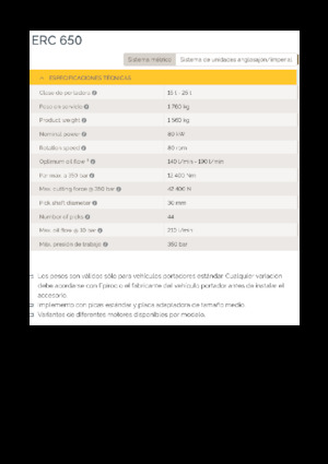 Têtes de fraisage montables (hydr.) Epiroc ERC 650