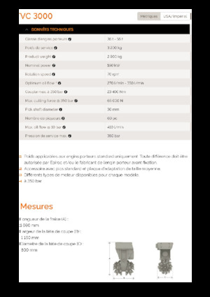 Têtes de fraisage montables (hydr.) Erkat VC 3000