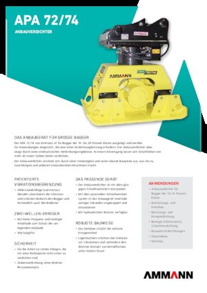 Plaques vibrantes montables Ammann APA 7274