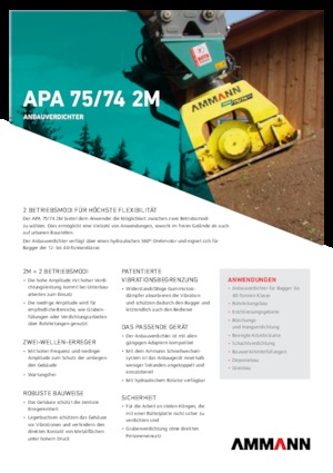 Plaques vibrantes montables Ammann APA 7574 2M