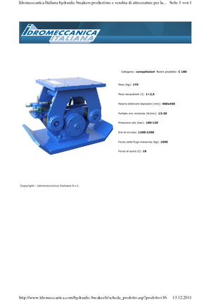 Plaques vibrantes montables Idromeccanica C 180