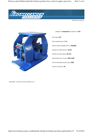 Plaques vibrantes montables Idromeccanica C 420