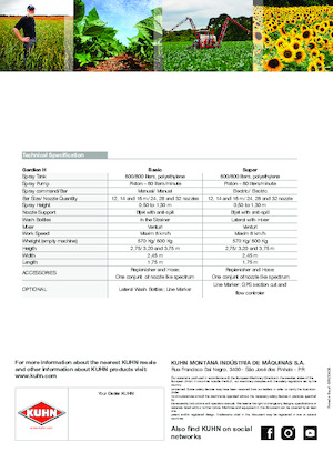 Pulvérisateurs portés Kuhn Gardien H 800