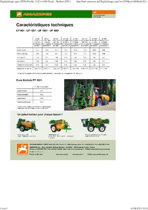 Pulvérisateurs portés Amazone UF 1201 (12,5)