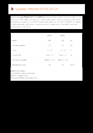 Sableuses sur camion Pronar EPT 21